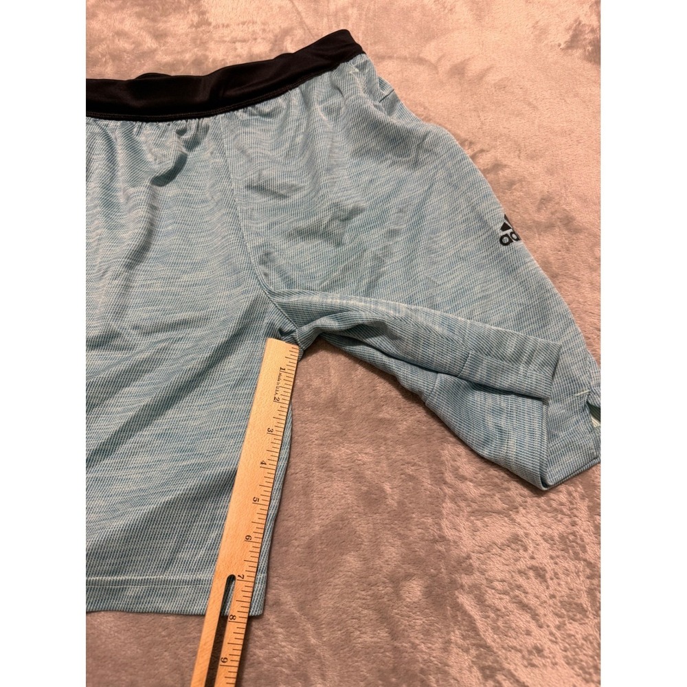 Adidas Athletic Shorts Mens XS Blue Space Dye Knit Elastic Waist 3361 - Picture 4 of 6